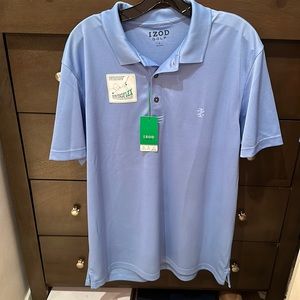 NWT IZOD Blue Golf Stretch Men's Polo Short Sleeve Shirt in Size Large